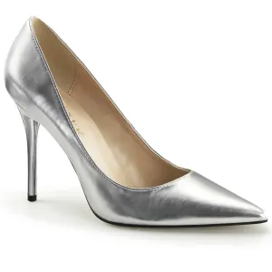 4 Inch Heel CLASSIQUE-20 Silver Met Pu