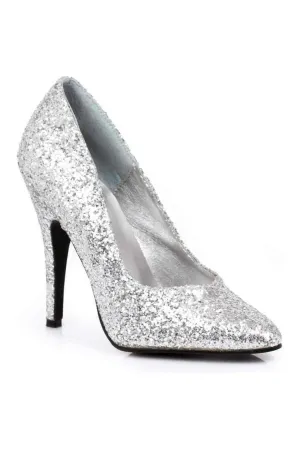 511-GLITTER Pump  | Silver Glitter Glitter