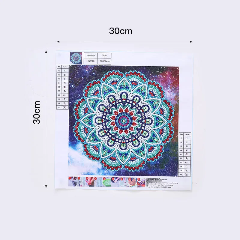 5D DIY  Special-Shaped Diamond- Mandala 30*30cm