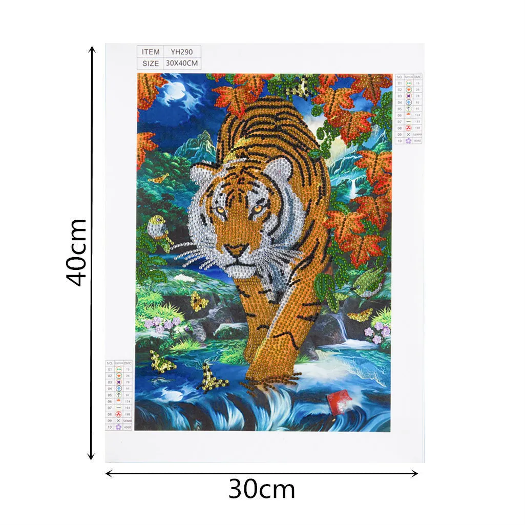 5D DIY  Special-Shaped Diamond- Tiger 30*40cm