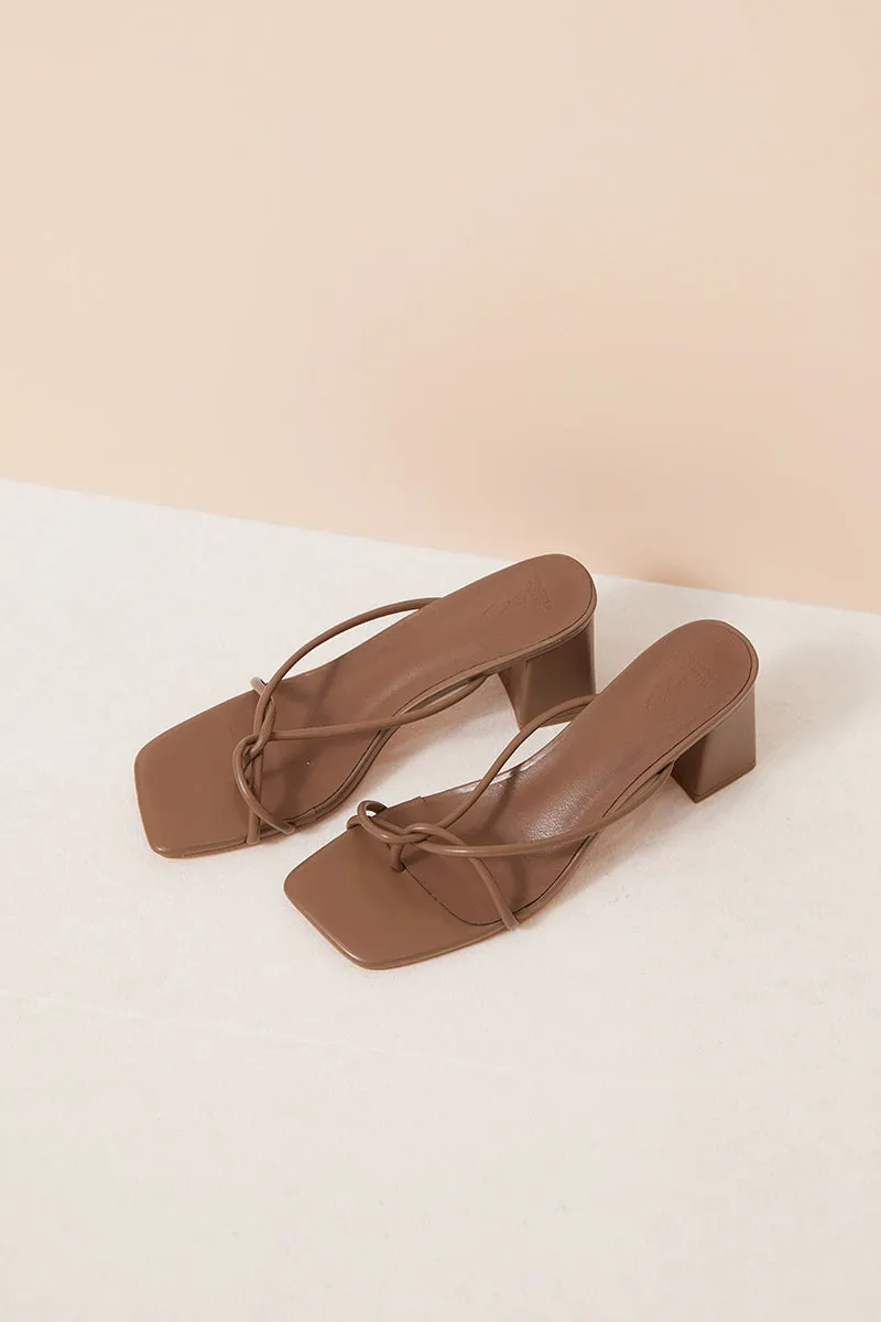 Aby Strappy Heels in Dark Taupe