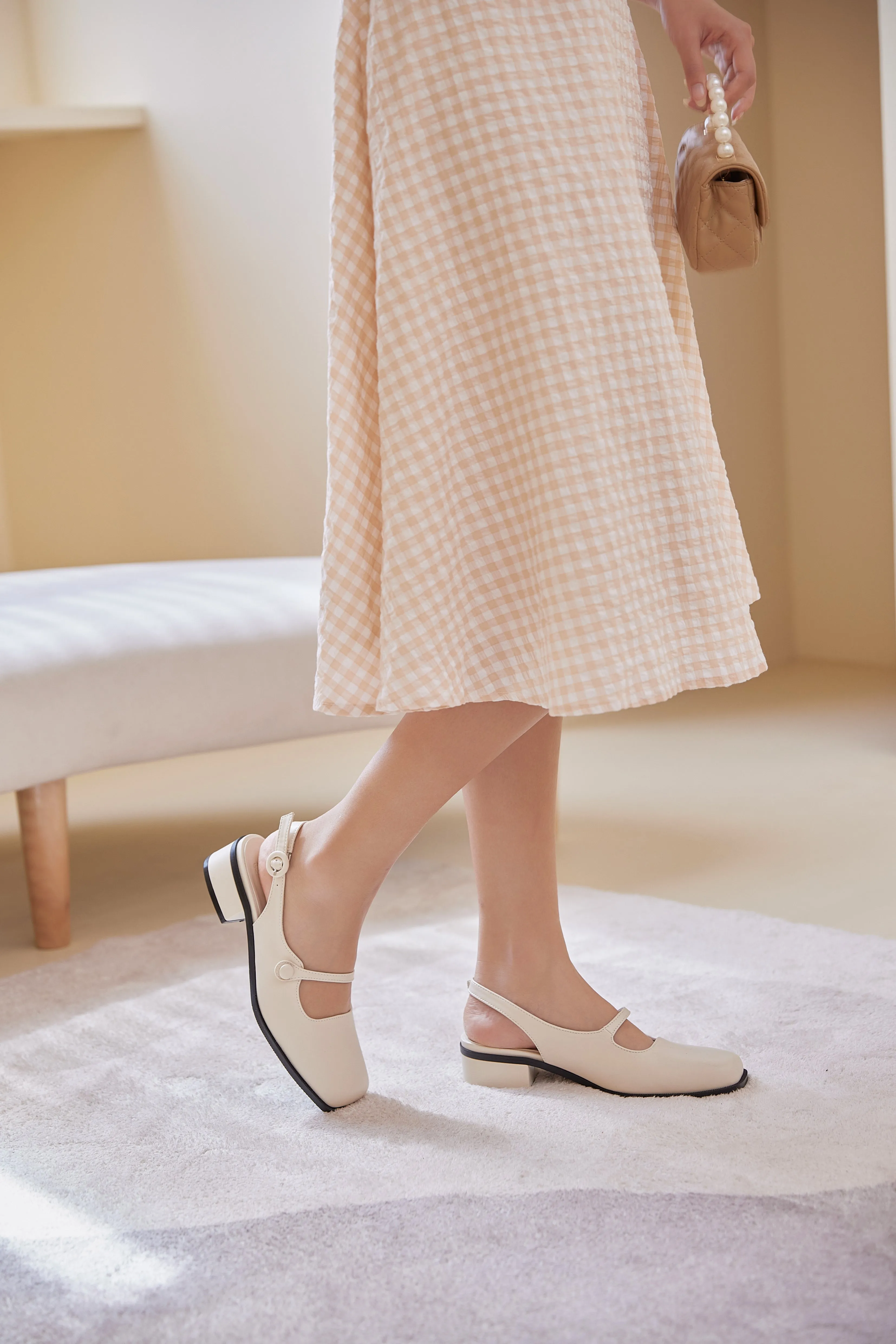 Aeira Mary Jane Heels in Cream