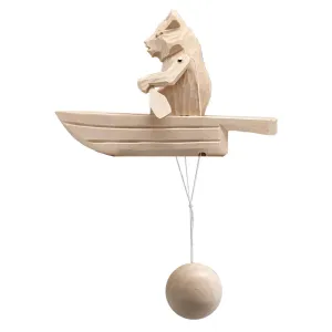 Bear On the Boat Animated Spinning Old|world Décoration by G. DeBrekht - Wildlife Holiday Décor - 191000-04