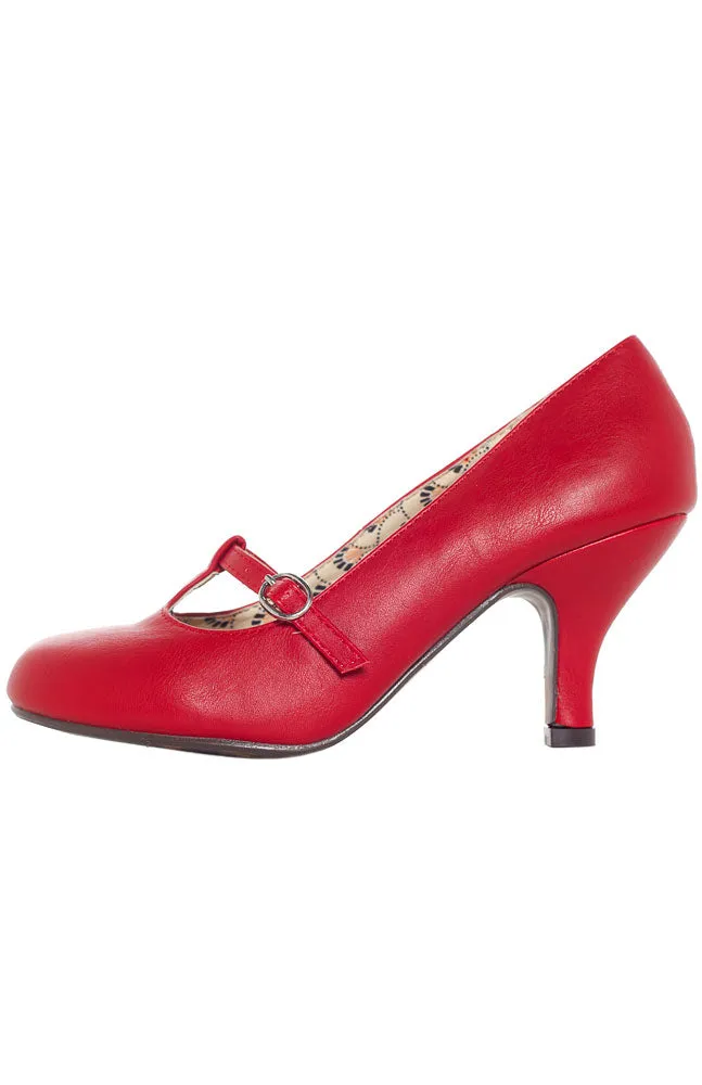 BETTIE PAGE CASSIE HEELS RED