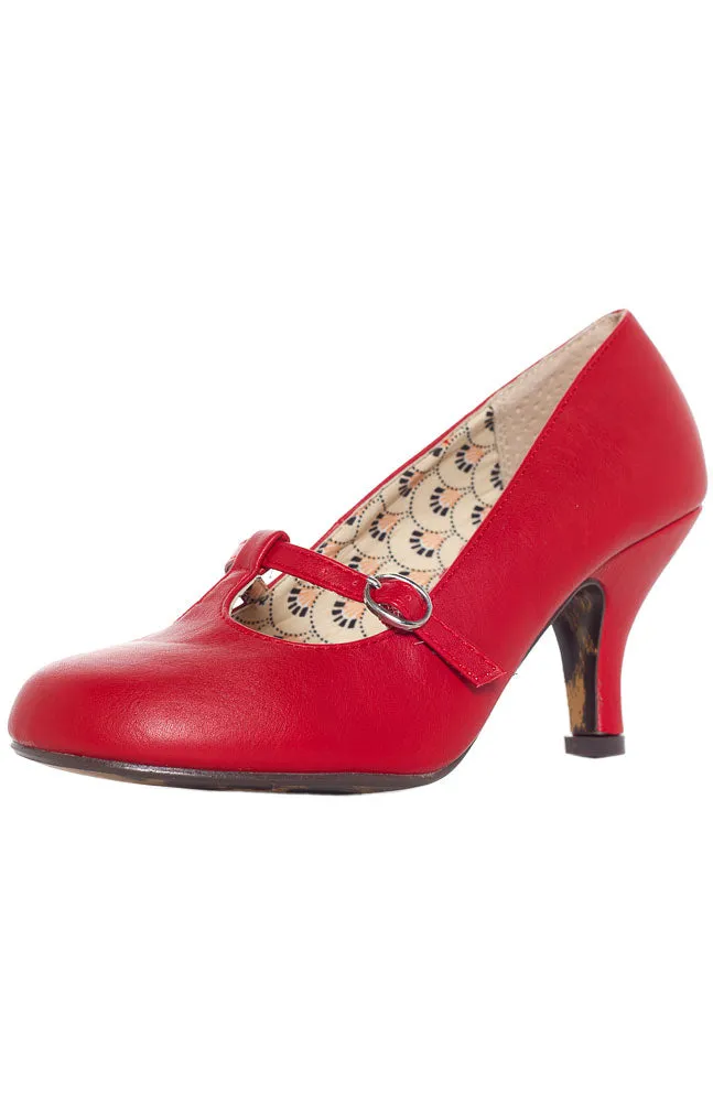 BETTIE PAGE CASSIE HEELS RED