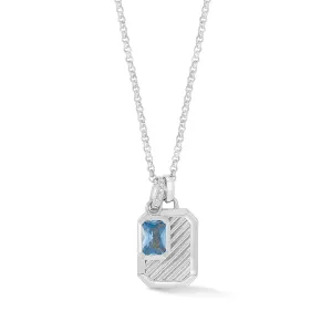 Blue Topaz Octagon Humbug Necklace