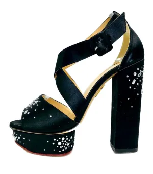 Charlotte Olympia Crystal & Satin Heels. Size 39