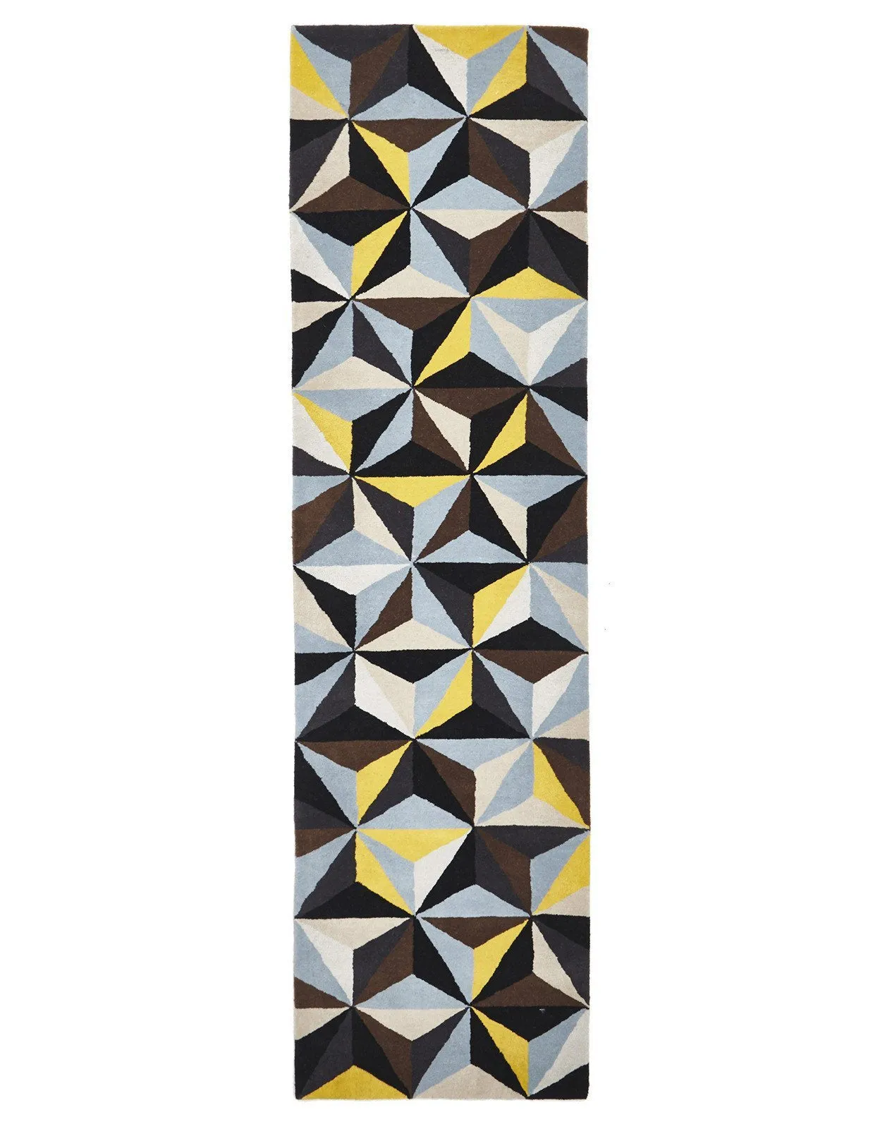 Crystal Designer Wool Blue  Runner Rug