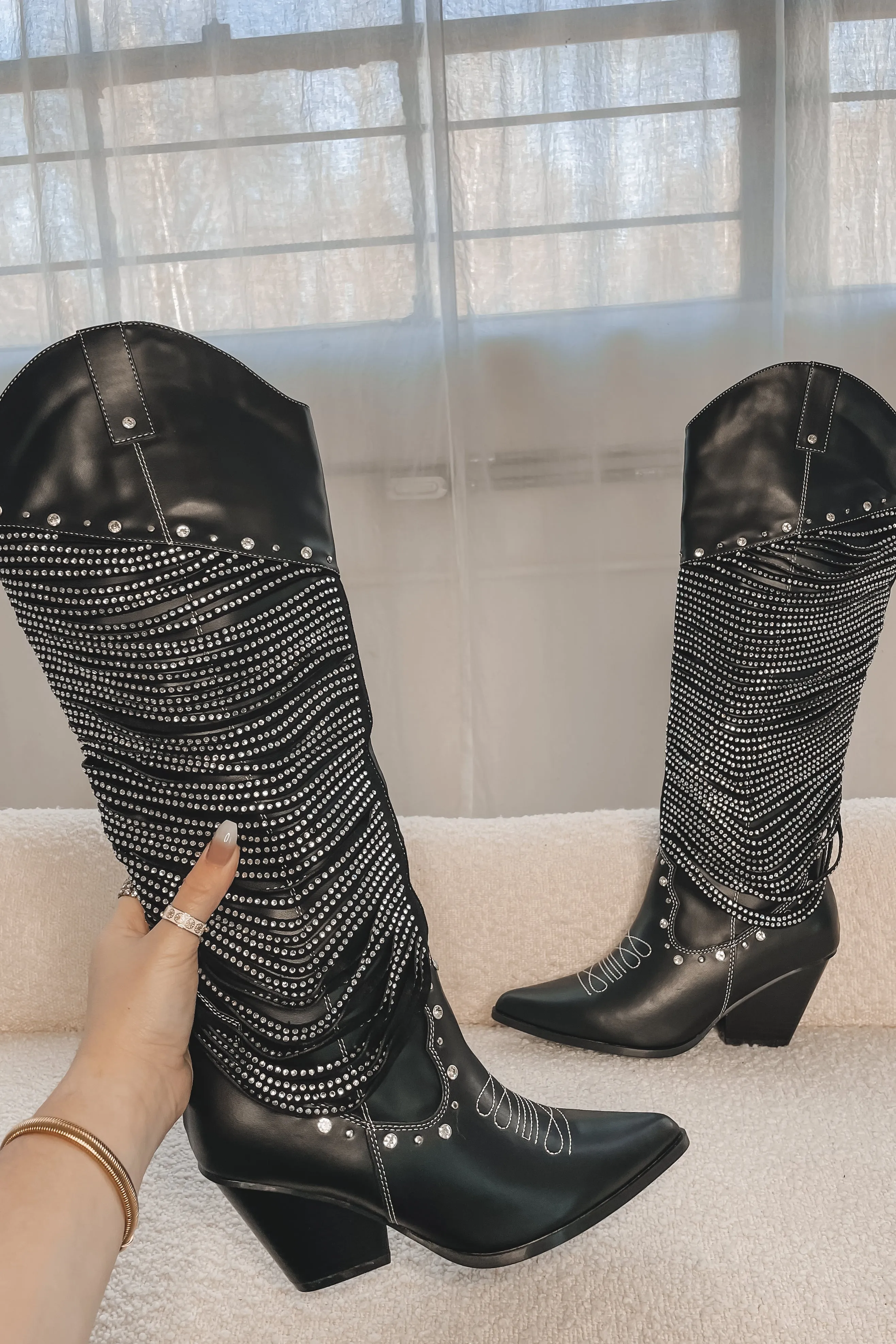 DEAL A Whole Vibe Rhinestone Western Boots