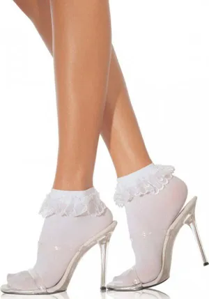 Diem Lace Ruffle [White] | ANKLE SOCKS