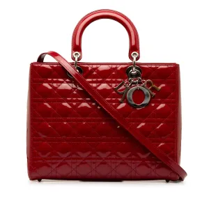 Dior Lady Dior Large Red Patent