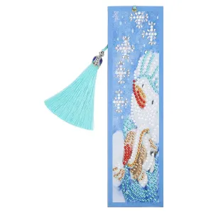 DIY Special Shaped Diamond Creative Leather Bookmarks with Tassel