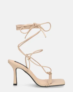 DOLLY - tacco a spillo beige con lacci