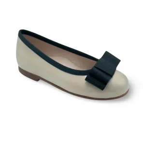 Emma- Ivory Patent Leather Ballerina Flat Shoes