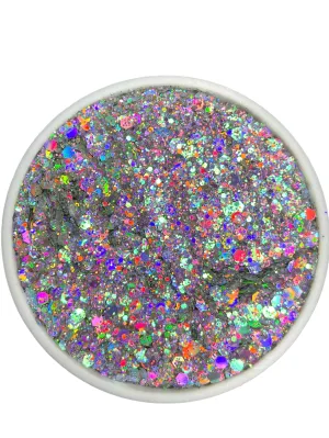 Glamorous silver holographic Chunky Mix