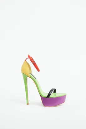 Green & Multi Candy Platform Sandal