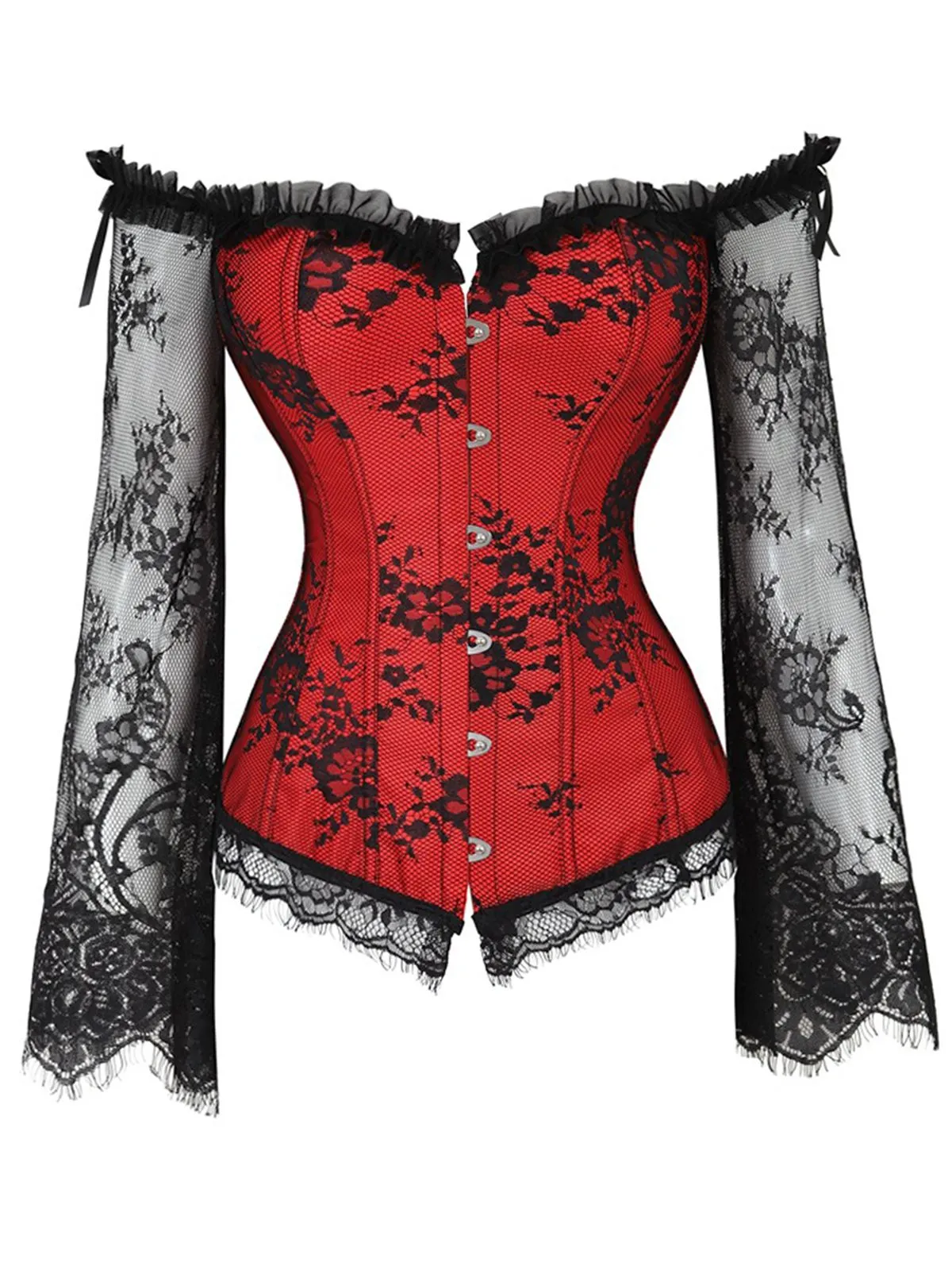 Halloween Steampunk Lace Patchwork Corset