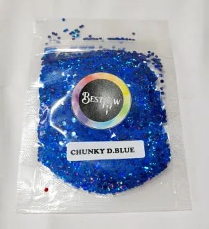 Holo Dark blue Hexagon Chunks Glitters - 20gms