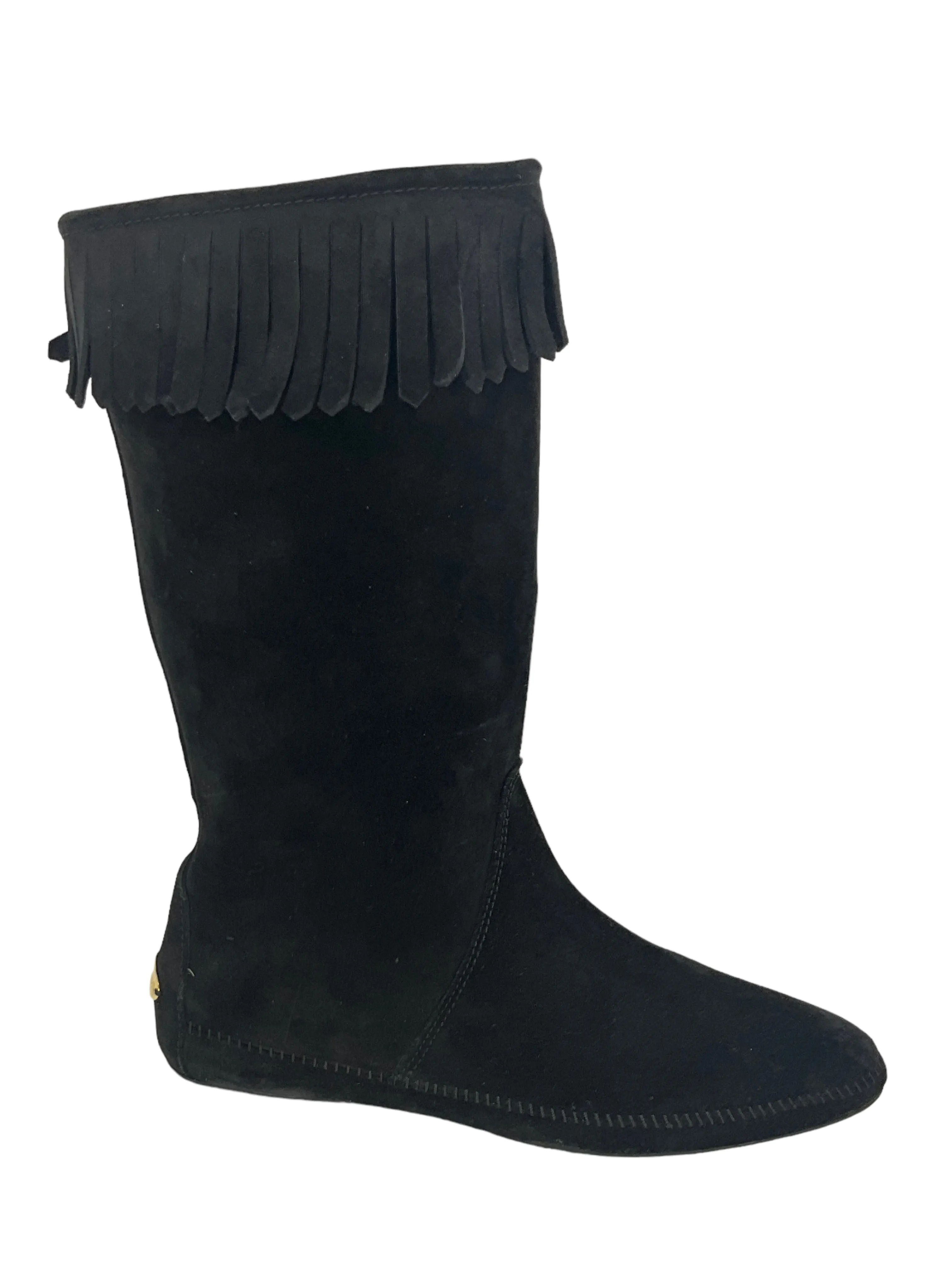 JIMMY CHOO Suede Fringe Mid-Calf Moccasin Wave Boots Size 6