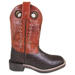 Kid's Smoky Colt Brown/Orange Square Toe Boot