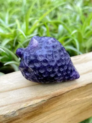 Lepidolite Strawberry Carving