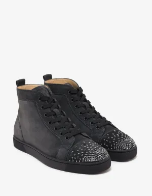 Lou Degra Charbon Suede Swarovski High Top Trainers