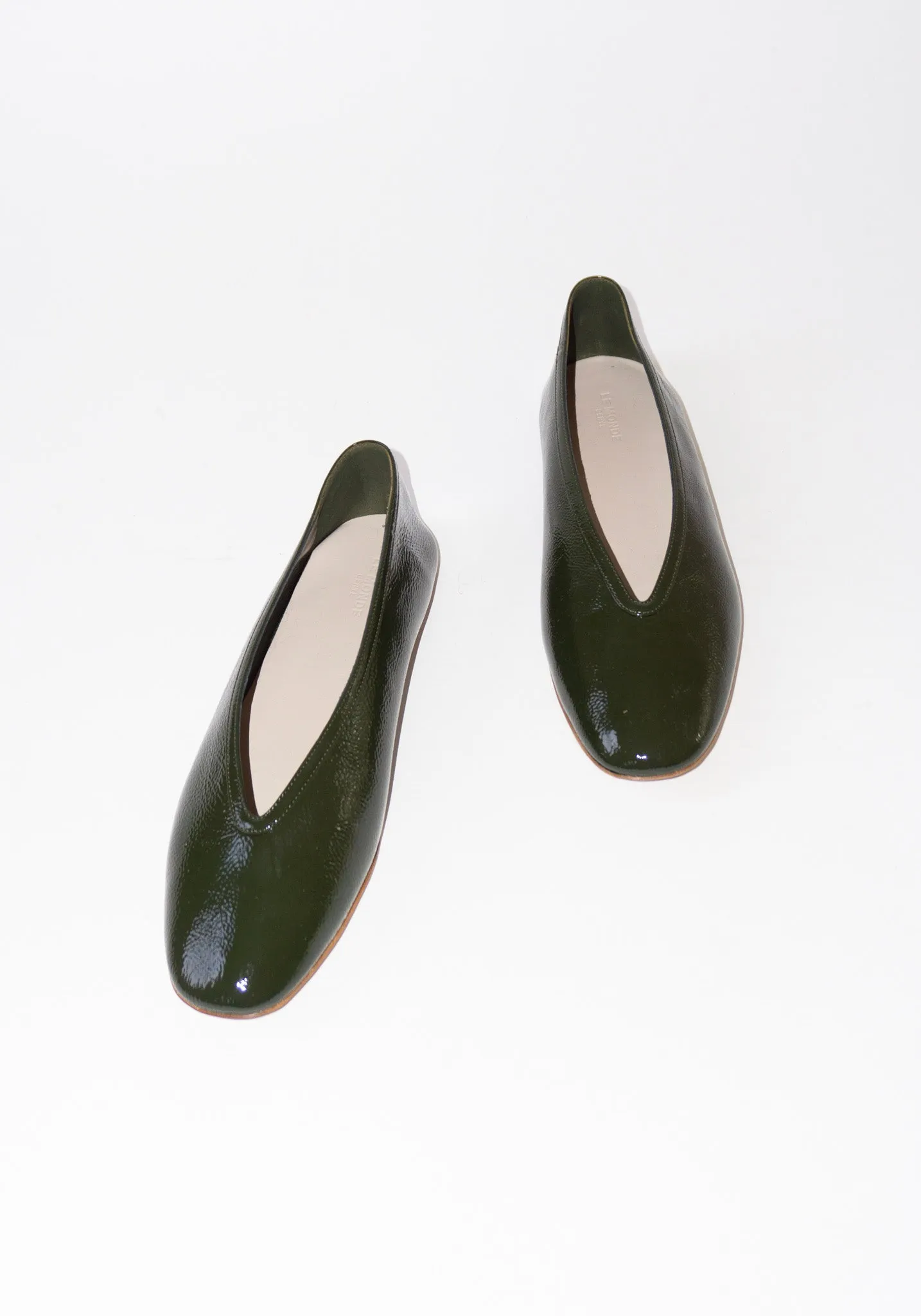 Luna Slipper in Green Patent Leather