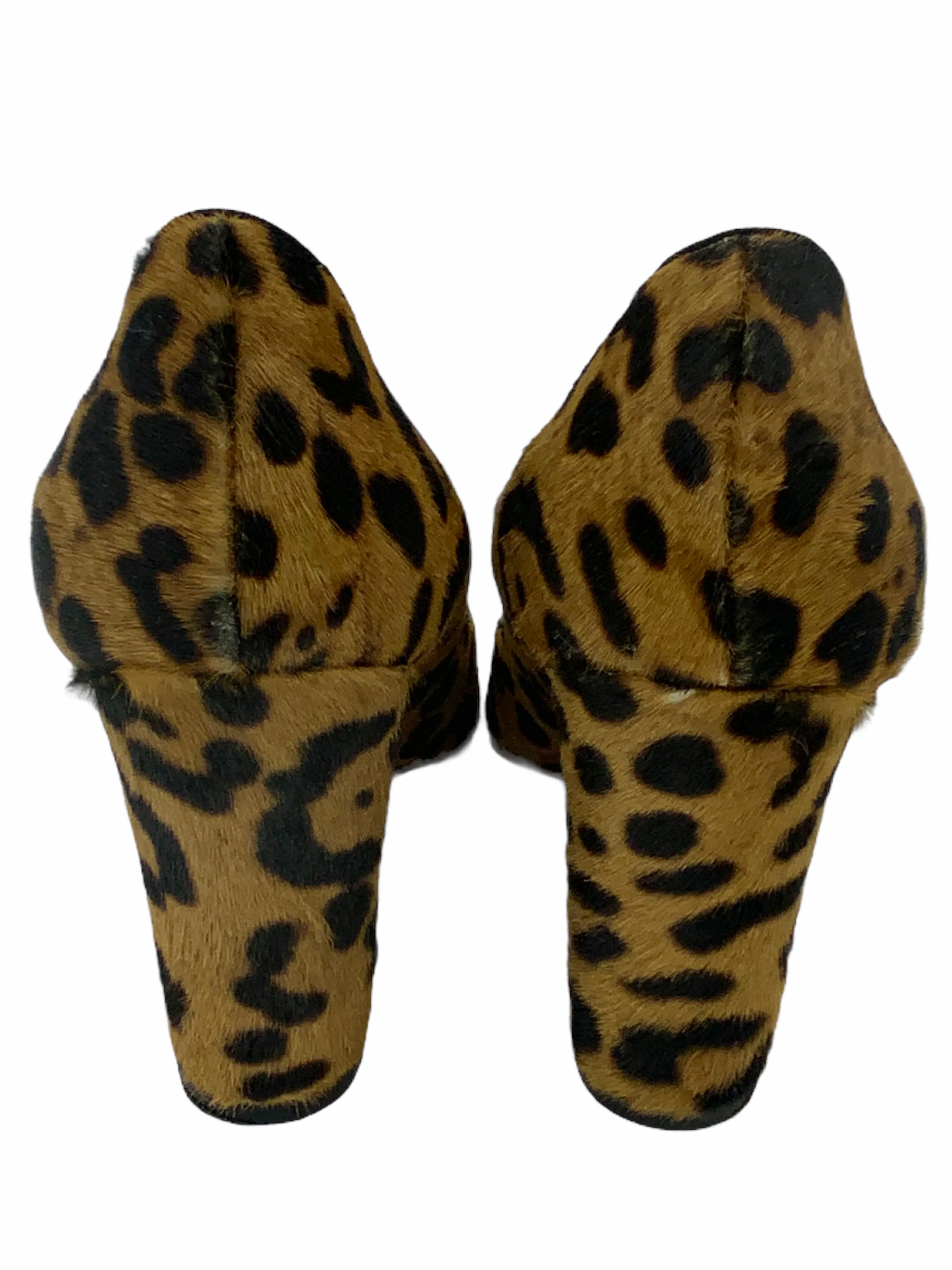 Manolo Blahnik Tucciototo Leopard-Print Calf Hair Pumps Size 7