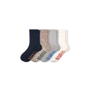 Mens Chunky Ragg Wool Half-Calf Socks - 4-Pack