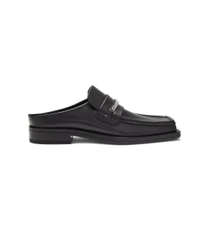 MENS SQUARE TOE MULE in BLACK