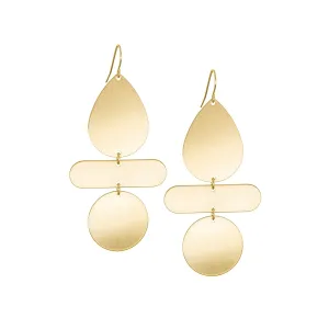 mixed geometric drop earring