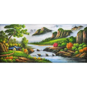 Mountain Stream Special Shaped Drill 5D DIY Diamond Painting - 100x50CM