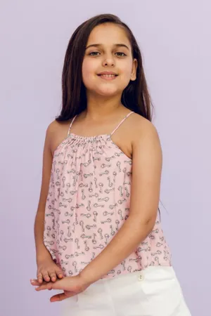 One Friday Kids Girls Sleeveless Nude Top