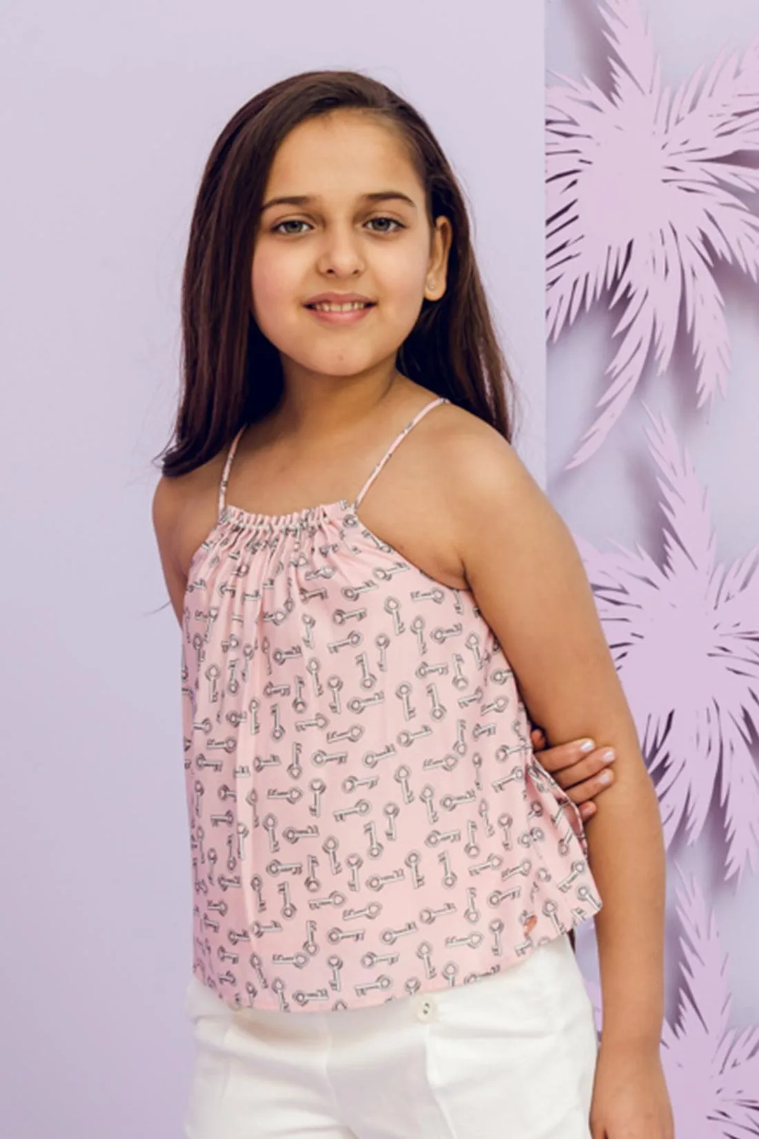 One Friday Kids Girls Sleeveless Nude Top