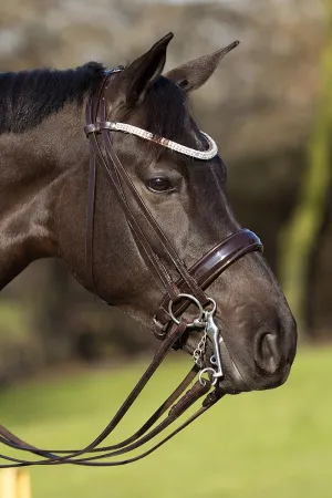 Premiera Prades Double Bridle - Brown/Silver