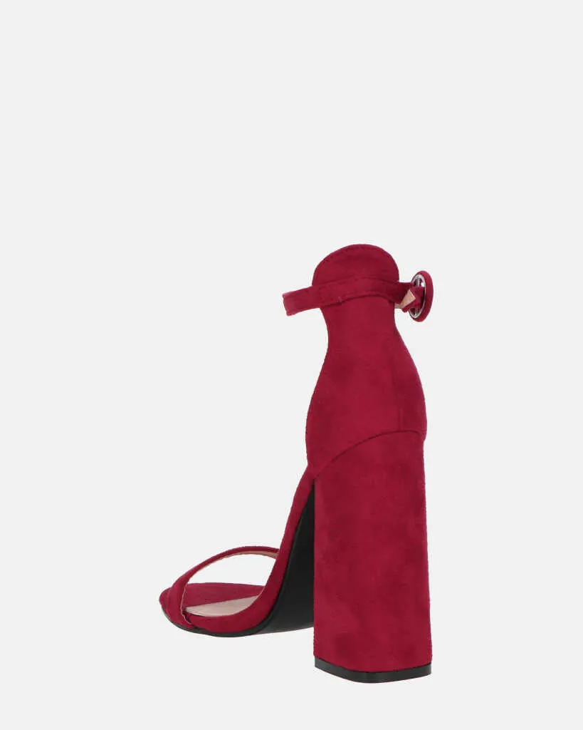 SELENE - sandalo con tacco in camoscio rosso