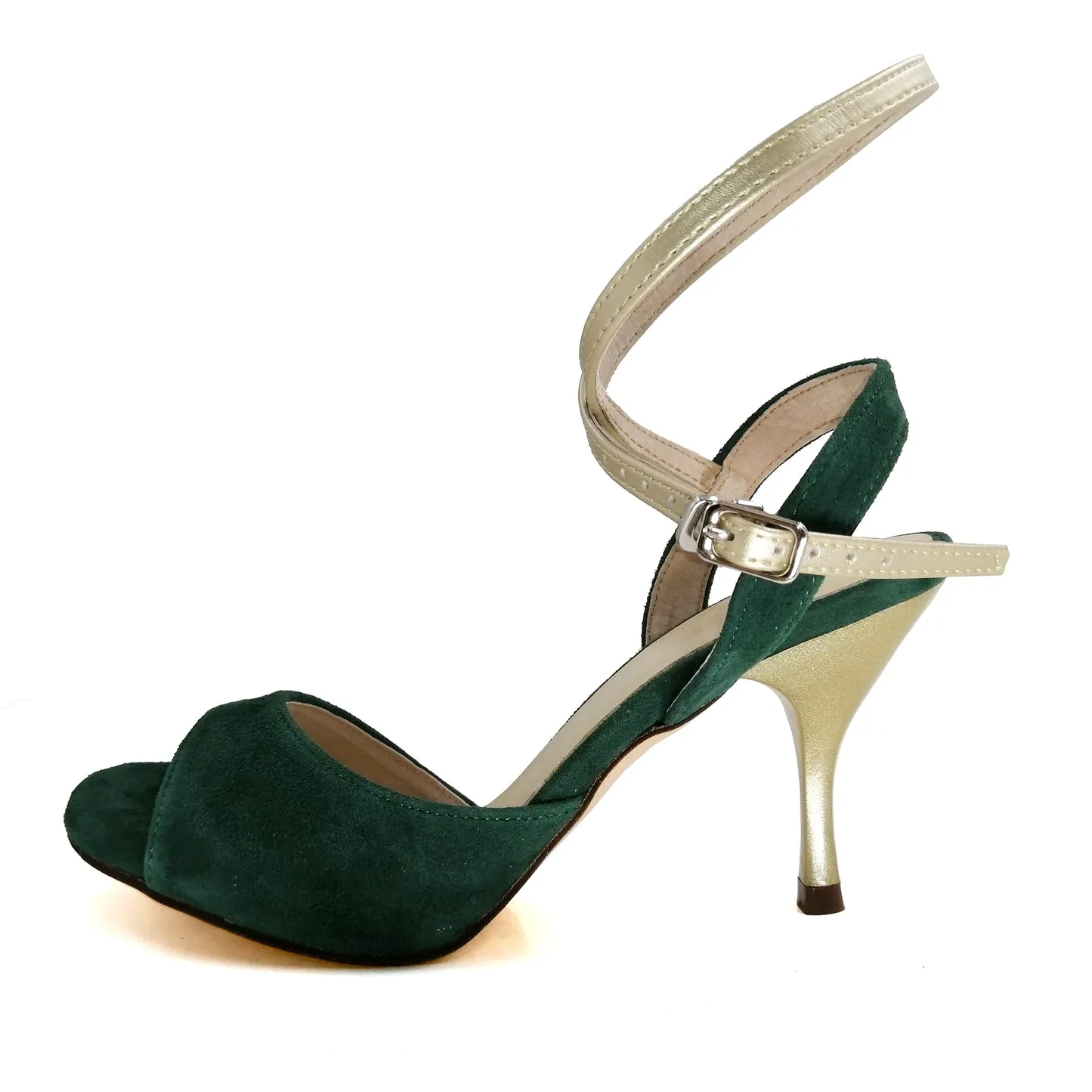 SHJ Women's Green Suede 10cm Heels Dance Tango Shoes