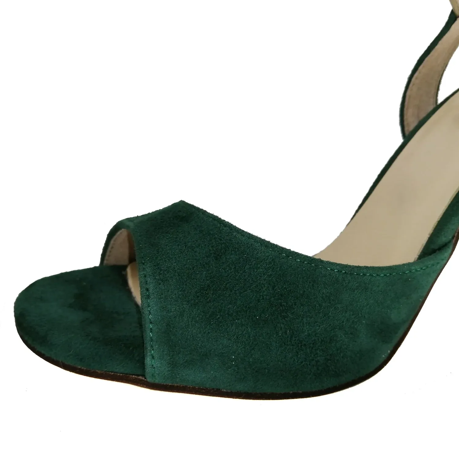 SHJ Women's Green Suede 10cm Heels Dance Tango Shoes