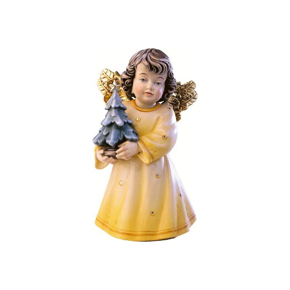 Sissi Angel with Tree - Hand Carved Wooden Angel Figurine