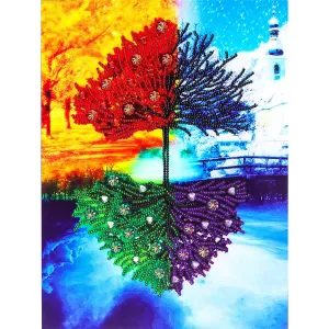 Tree Wall Special Shaped Drill 5D DIY Diamond Painting - 38x48CM