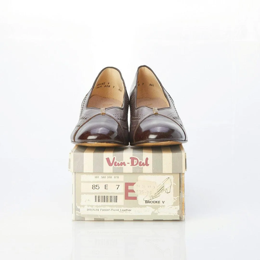 Van-Dal "Brooke V" Patent Leather Brown Shoe UK Size 7